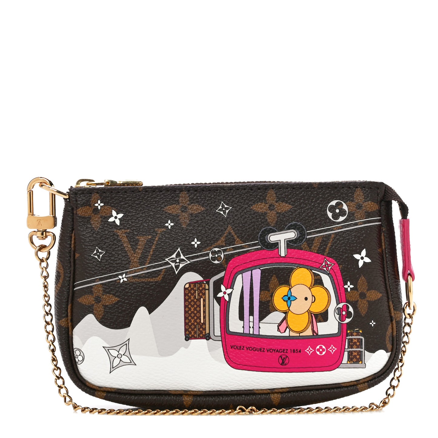 Monogram 2019 Christmas Animation Mini Courchevel Pochette Accessories Fuchsia