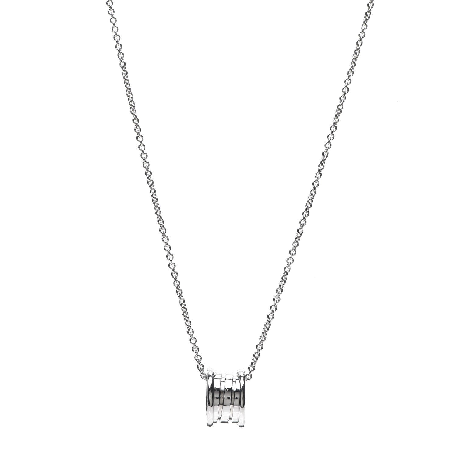 Bulgari 18K White Gold B.Zero1 Pendant Necklace 1 of 4