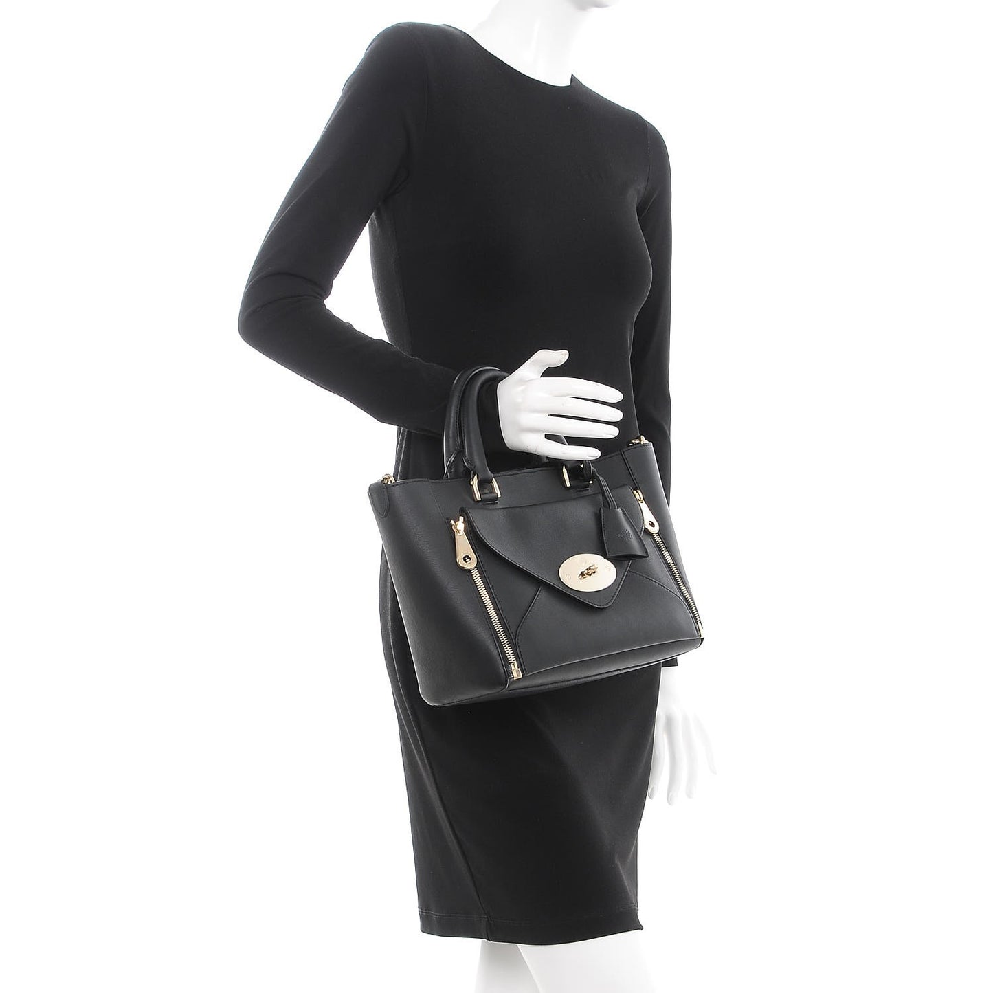 Silky Calf Small Willow Tote Black