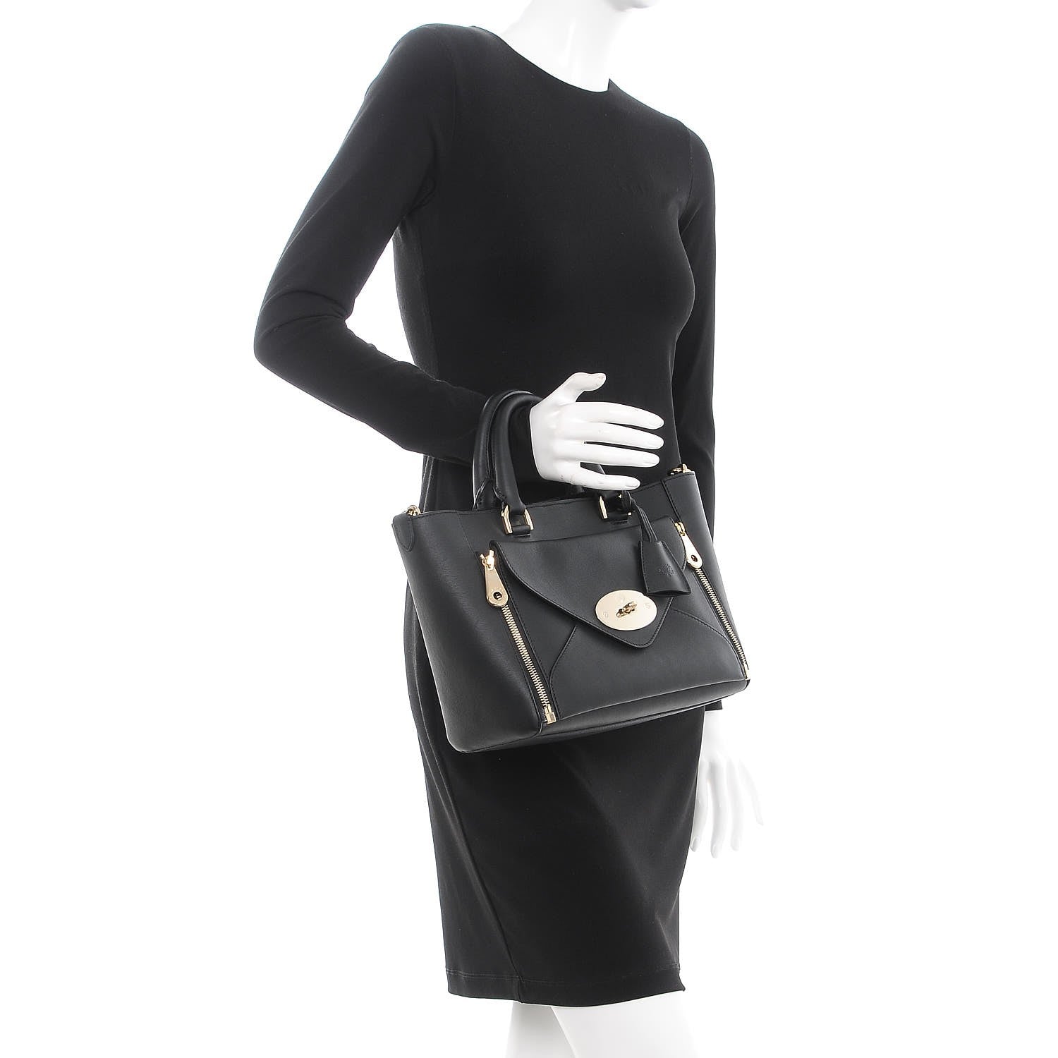 Mulberry Silky Calf Small Willow Tote Black 3 of 9