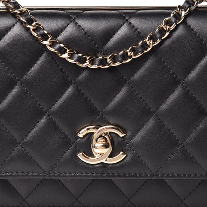 Chanel Lambskin Quilted Trendy CC Wallet On Chain WOC Black 9 of 16