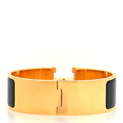 Hermes Enamel Wide Clic Clac H Bracelet GM Black 3 of 6