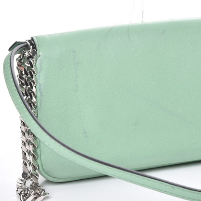 Fendi Nappa Rabbit Fox Fur Micro Buggie Baguette Verde Acqua 6 of 12