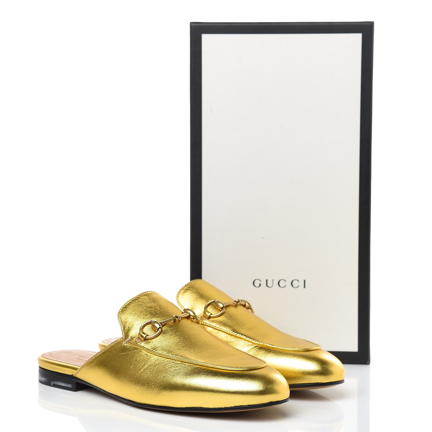 Metallic Nappa Womens Princetown Slippers 37.5 Gold