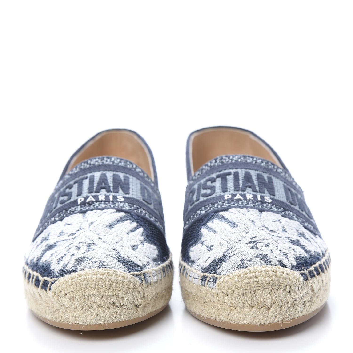 Christian Dior Canvas Tie and Dior Embroidered Granville 15mm Espadrilles 36.5 Denim 2 of 8