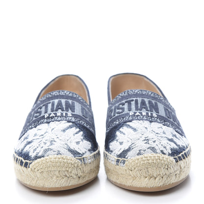 Christian Dior Canvas Tie and Dior Embroidered Granville 15mm Espadrilles 36.5 Denim 2 of 8