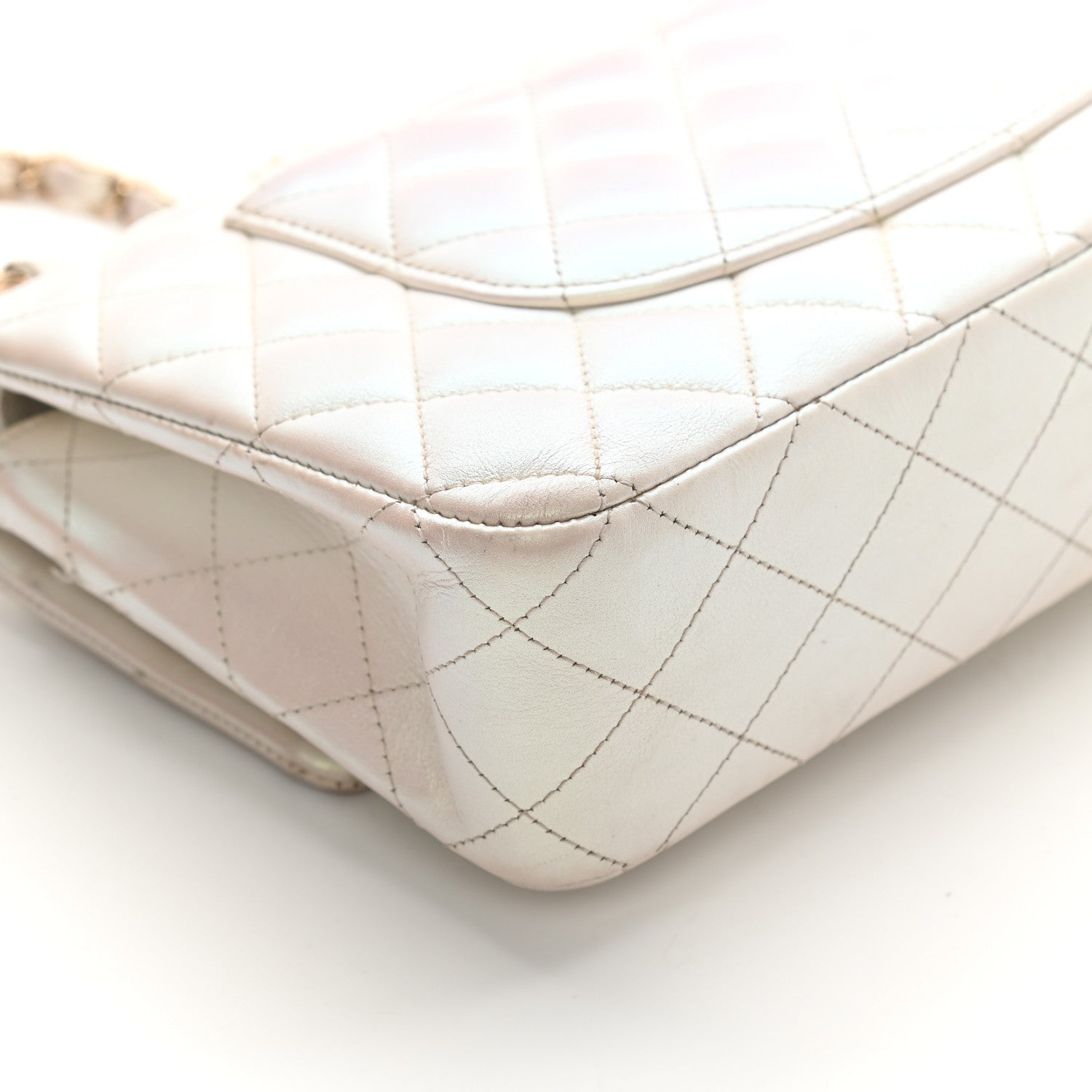 Chanel Iridescent Calfskin Quilted Medium Double Flap White 12 of 22