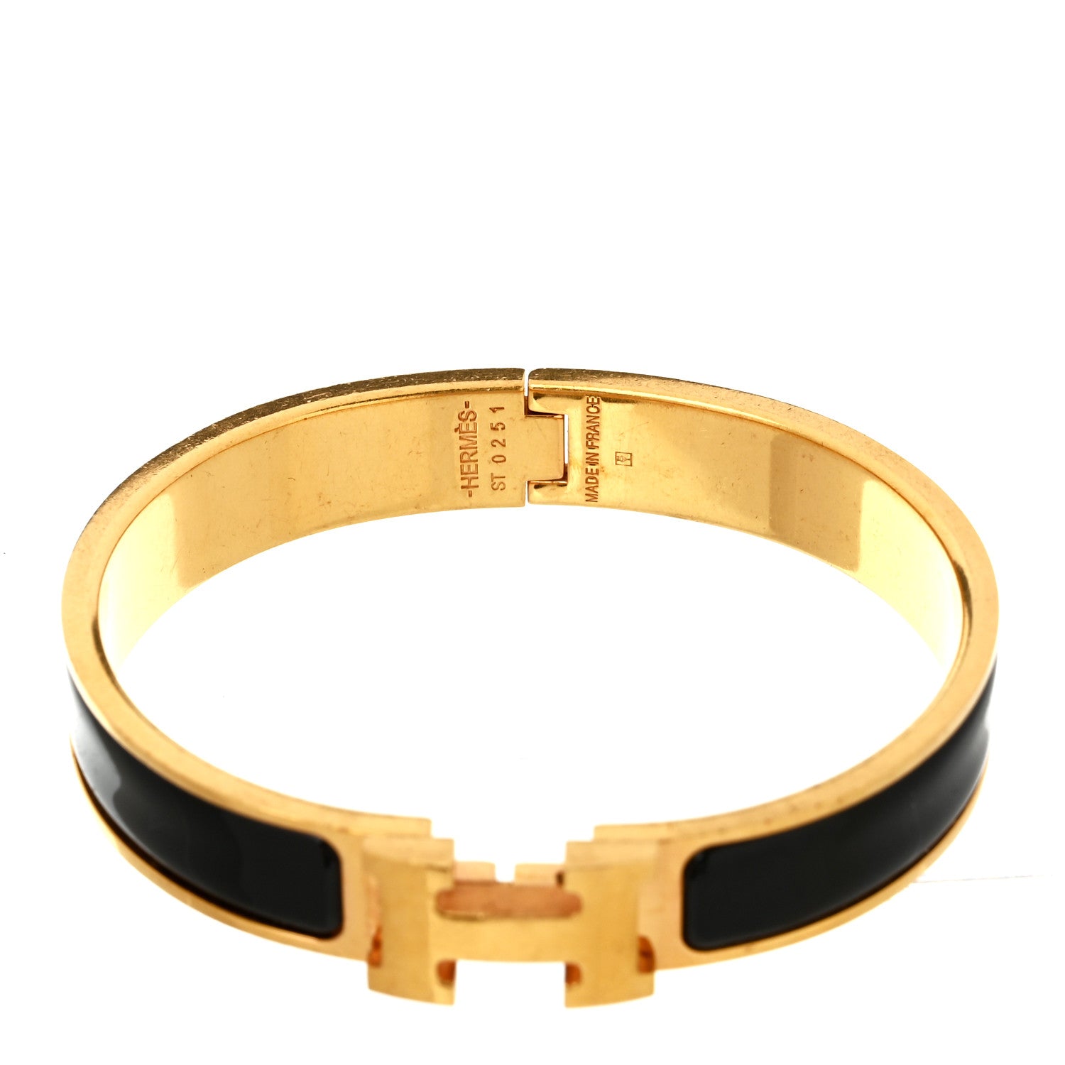 Hermes Enamel Narrow Clic Clac H Bracelet GM Black 4 of 5