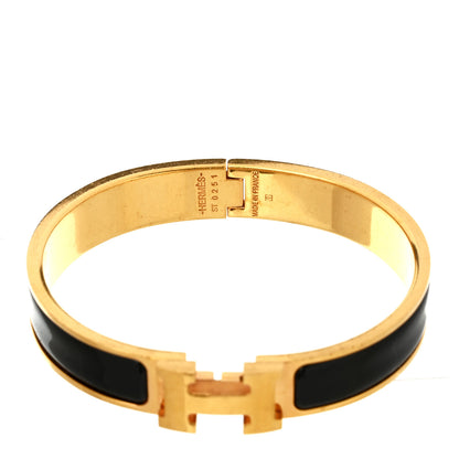 Hermes Enamel Narrow Clic Clac H Bracelet GM Black 4 of 5