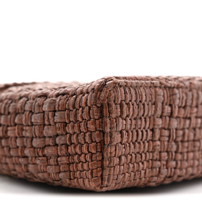 Chanel Braided Raffia Quilted Top Handle Slim Vanity With Chain Brown 9 of 11