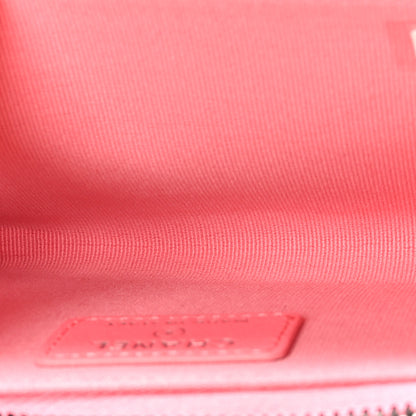 Chanel Caviar Quilted CC Zip Around Card Holder Rose 5 of 8