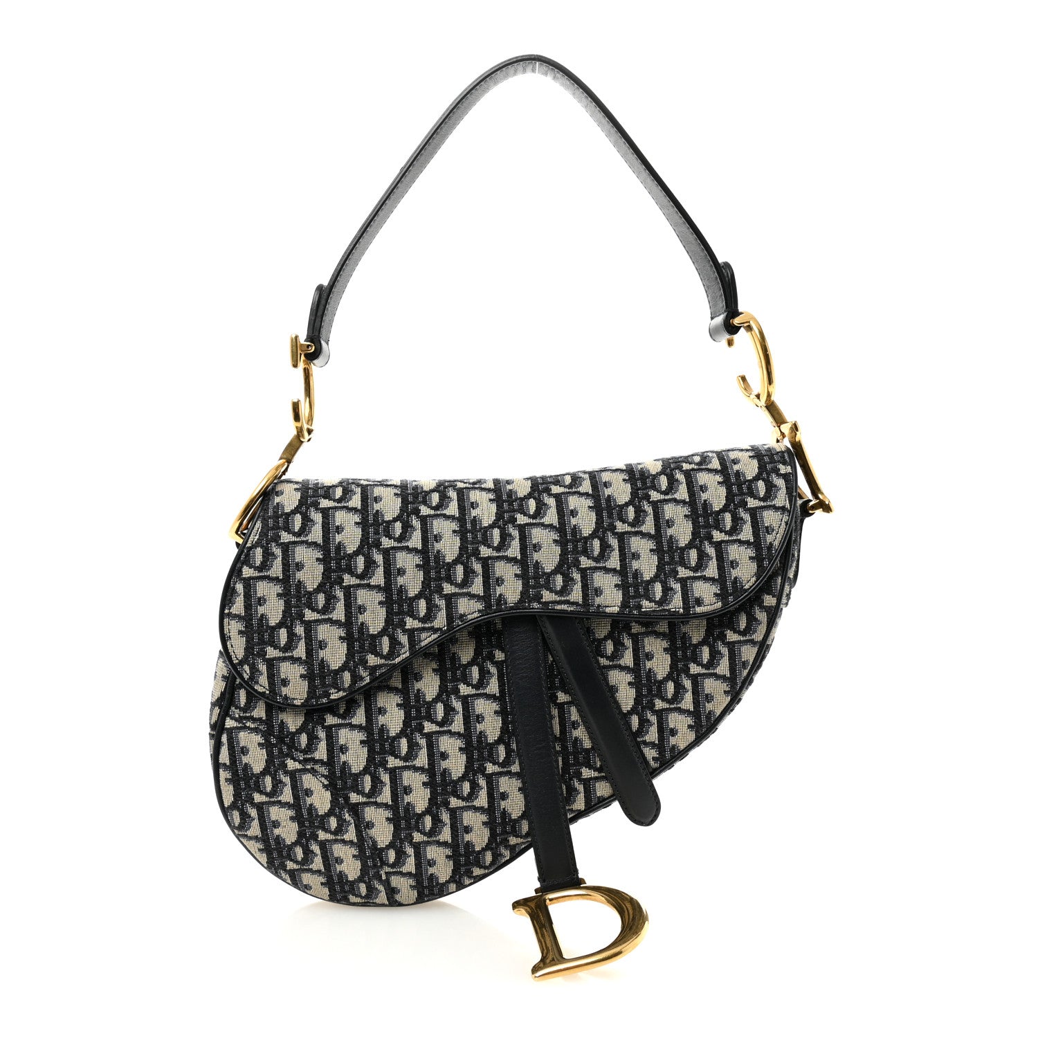 Christian Dior Oblique Saddle Bag Blue 1 of 10