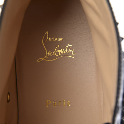 Christian Louboutin Calfskin Laminato Dino Spikes Yang Louis Flat Sneakers 46 Black Gold 8 of 10