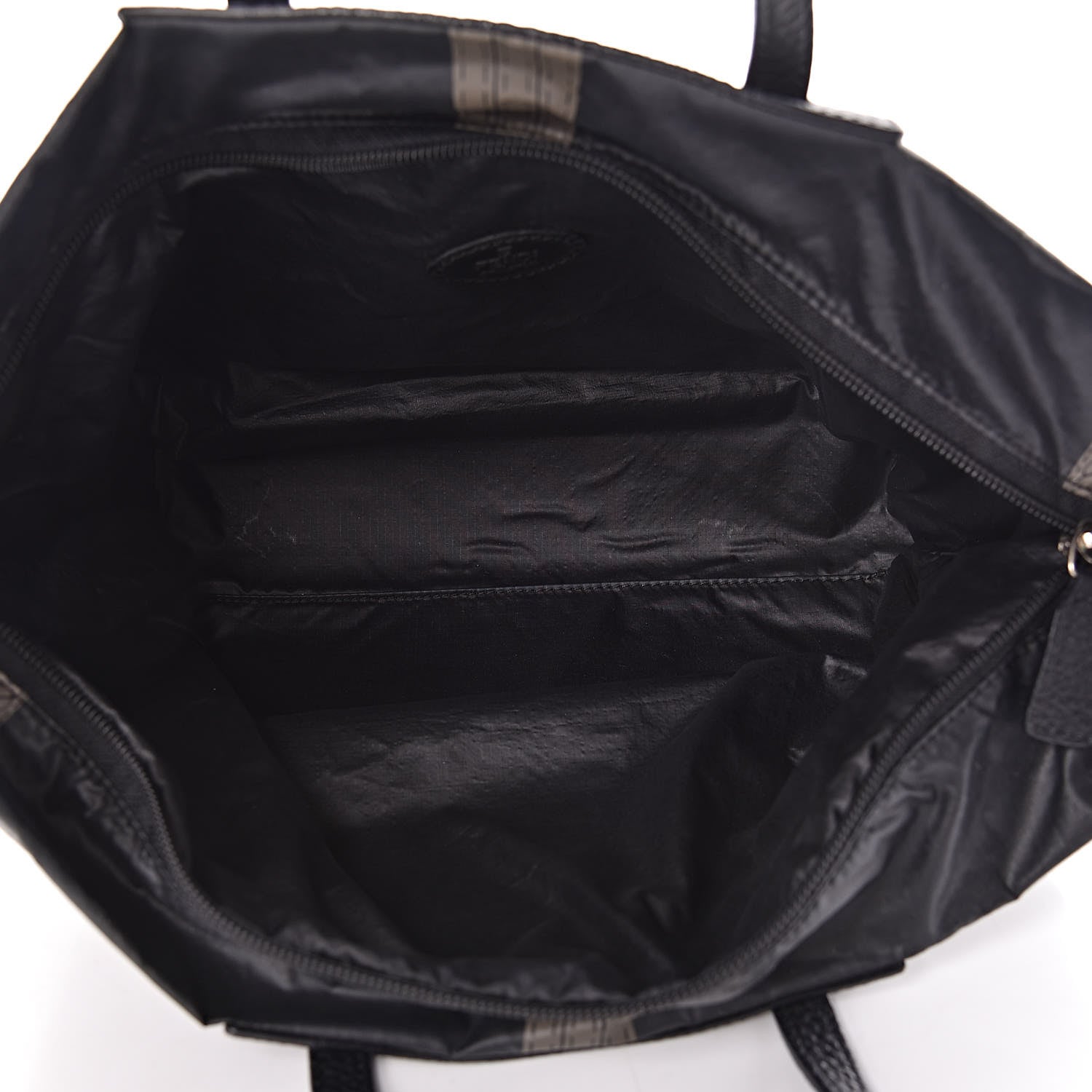 Fendi Nylon Calfskin Romano Selleria Villa Borghese Tote Black 6 of 9