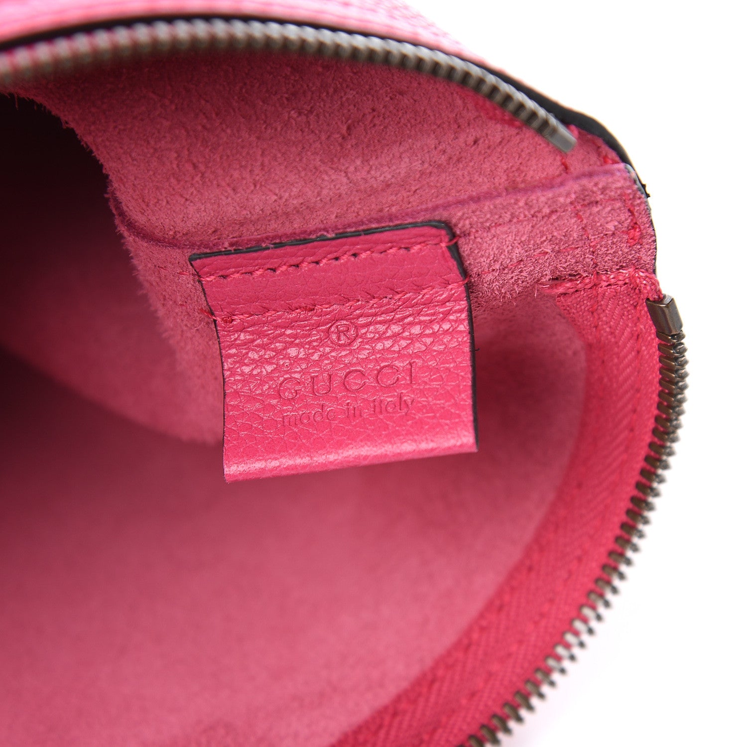 Gucci Pebbled Calfskin Medium Logo Portfolio Clutch Box Pink Green 7 of 8