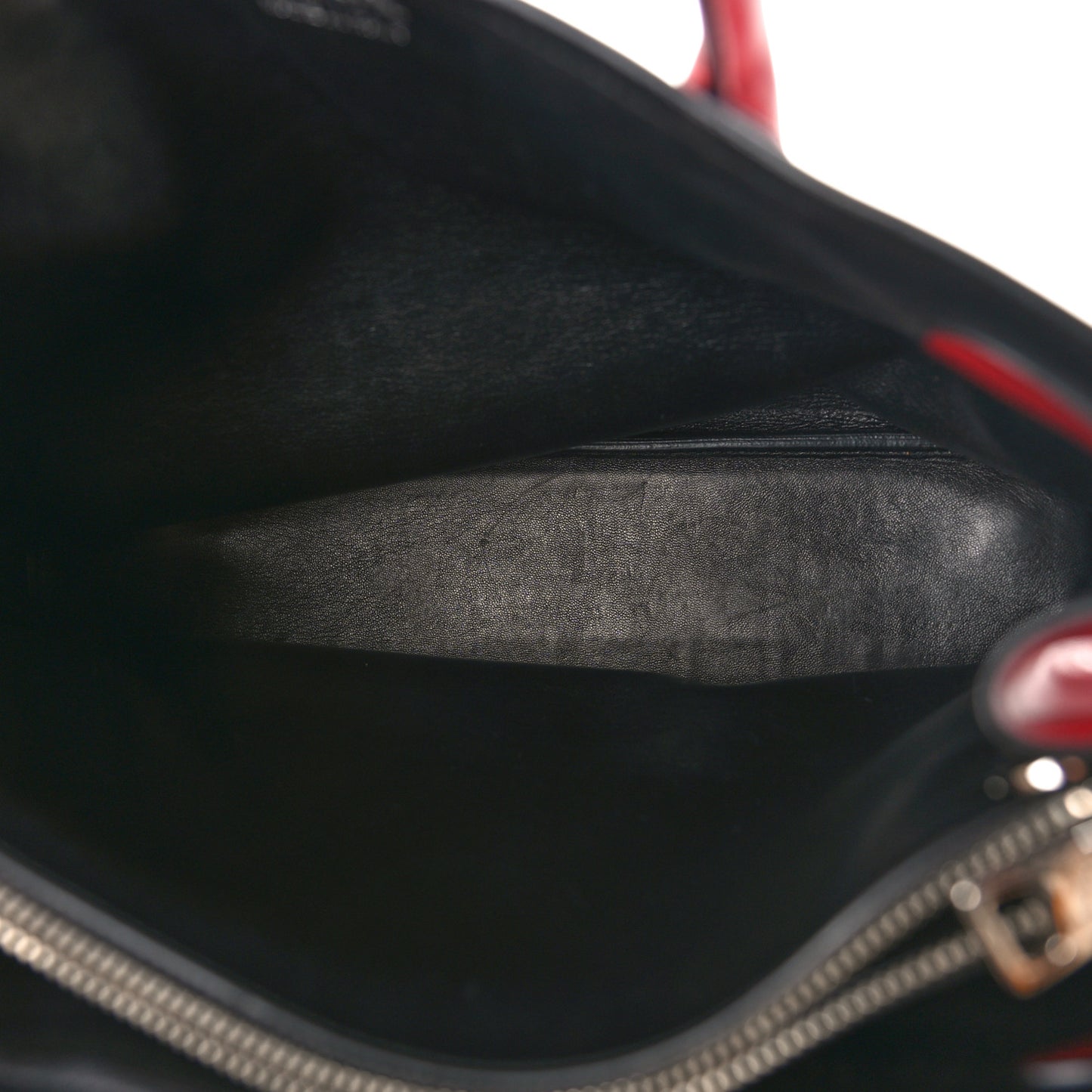 Soft Calfskin Ribbon Tote Rosso Black