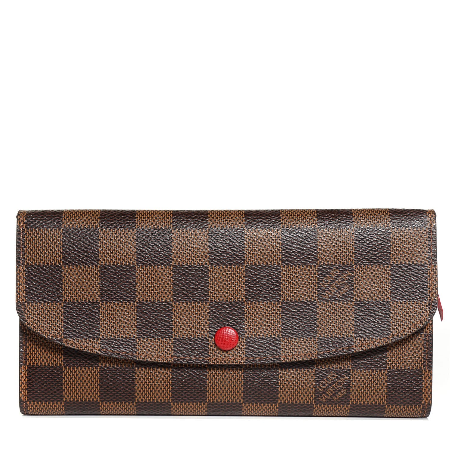 Louis Vuitton Damier Ebene Emilie Wallet Red 1 of 8