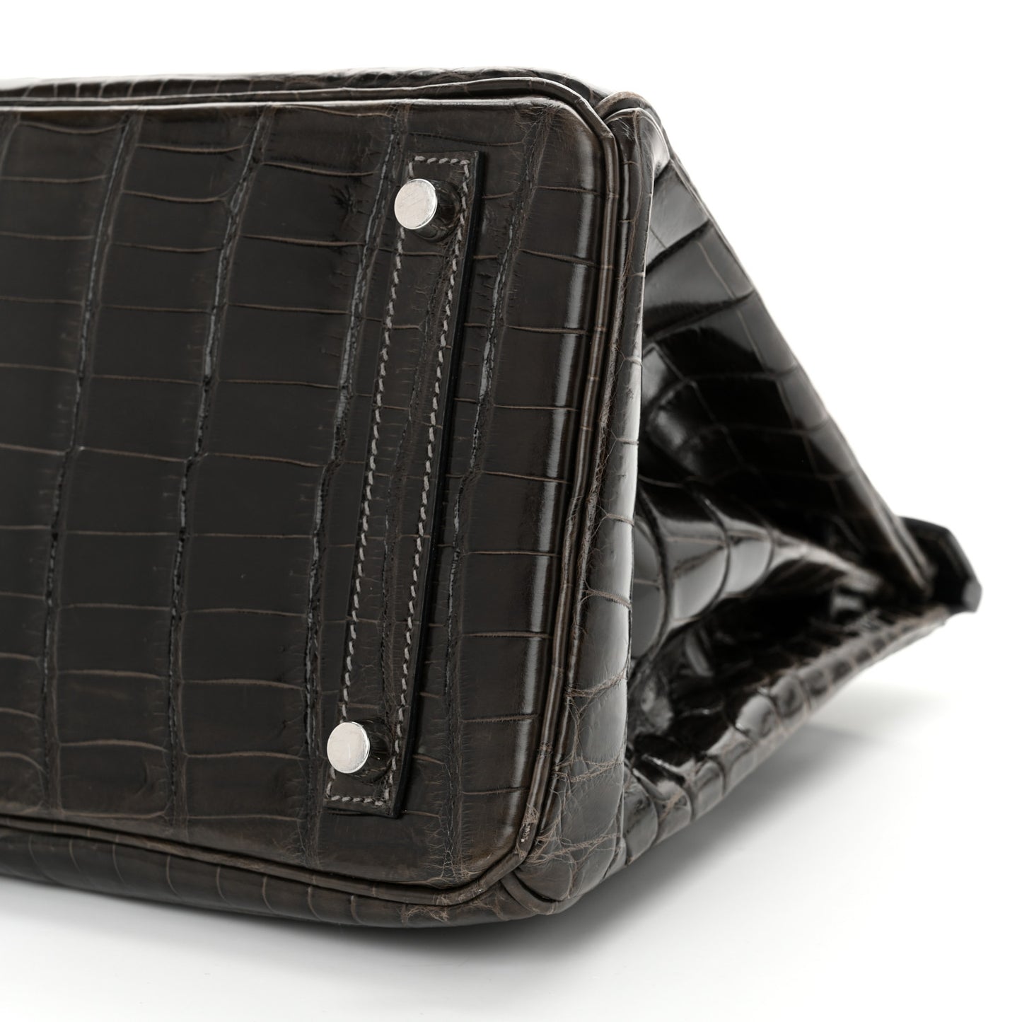 Shiny Niloticus Crocodile Horseshoe Birkin 30 Graphite