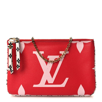 Louis Vuitton Monogram Giant Double Zip Pochette Rouge 1 of 12