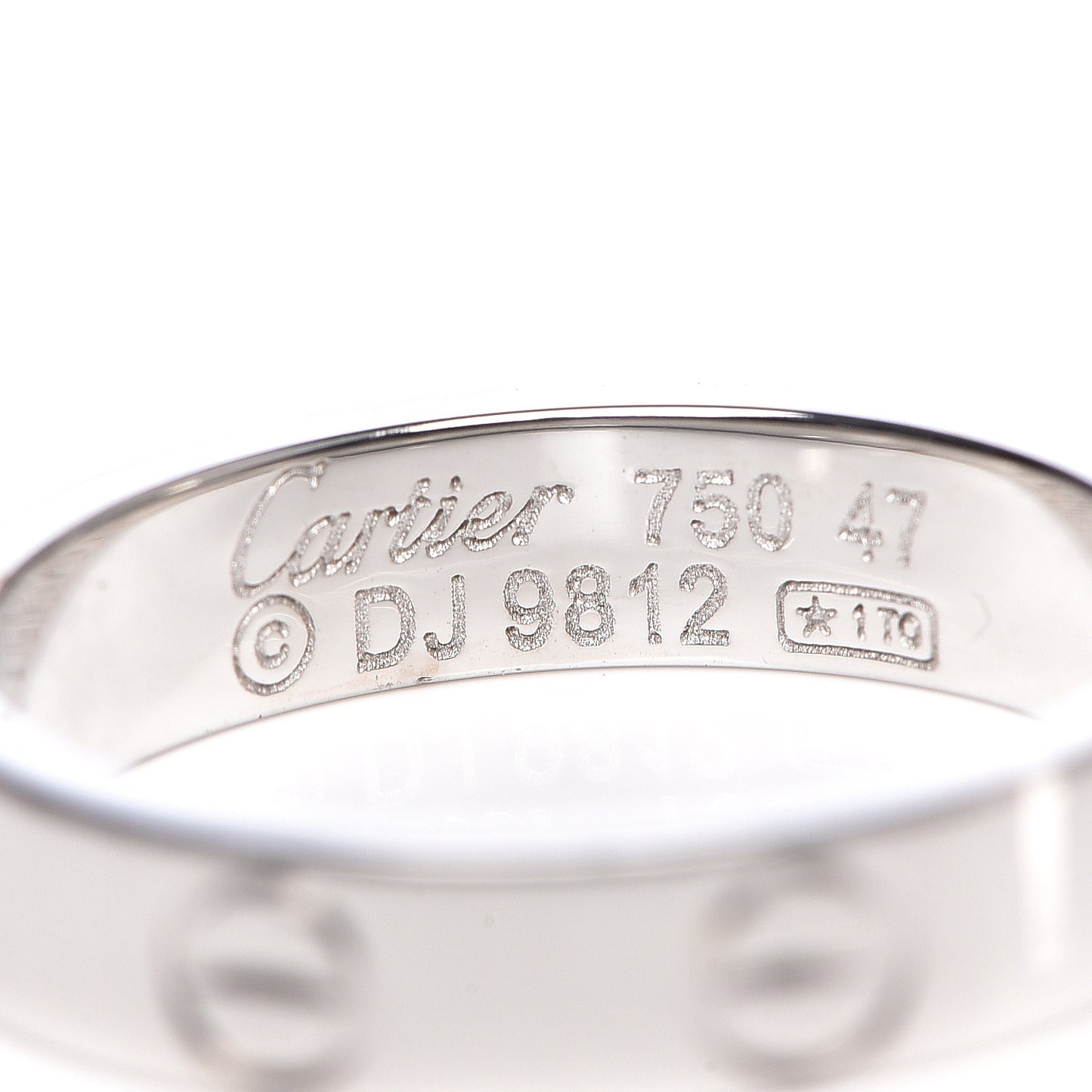 18K White Gold 3.5mm LOVE Wedding Band Ring 47 4