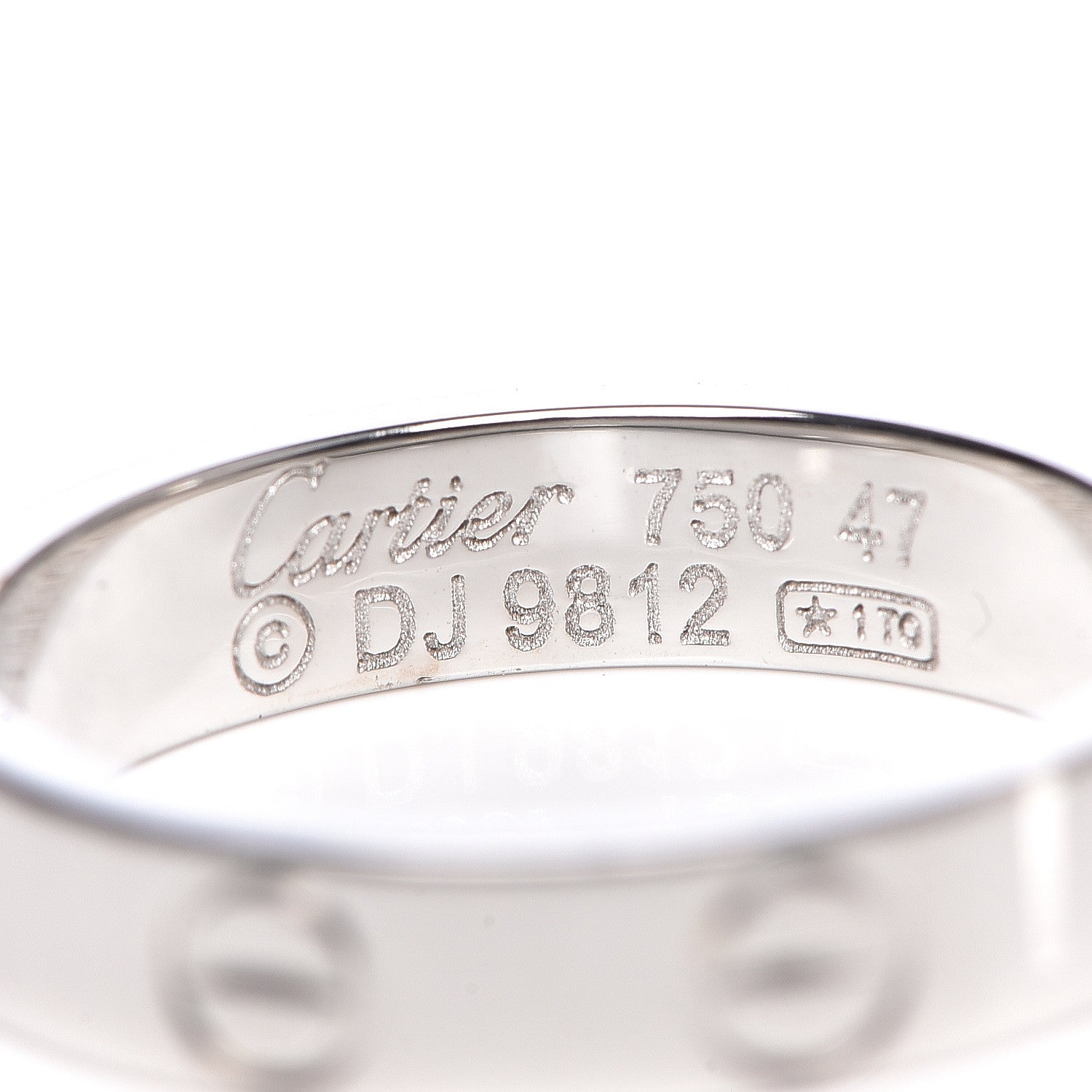 Cartier 18K White Gold 3.5mm LOVE Wedding Band Ring 47 4 4 of 4
