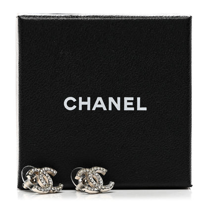 Chanel Crystal CC Earrings Silver 5 of 5