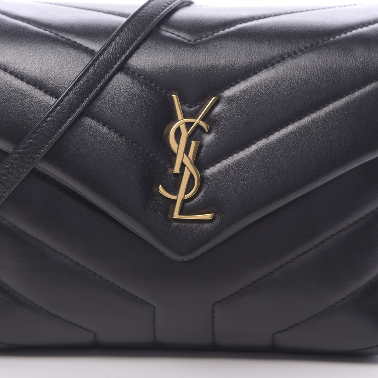 Calfskin Y Quilted Monogram Toy Loulou Crossbody Bag Black