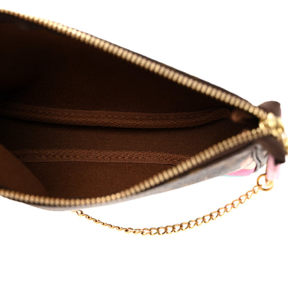Louis Vuitton Monogram 2016 Christmas Animation Mini Pochette Accessories Rose Ballerine 5 of 7