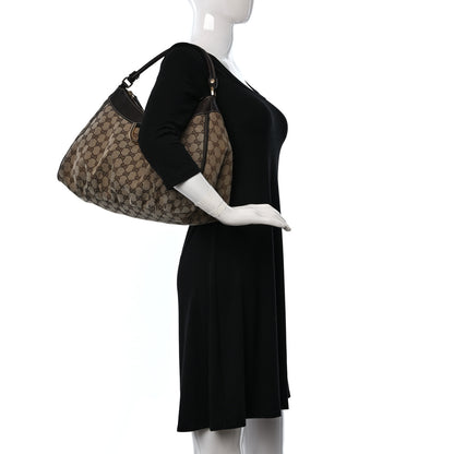 Gucci Monogram Large D Gold Hobo Dark Brown 2 of 10