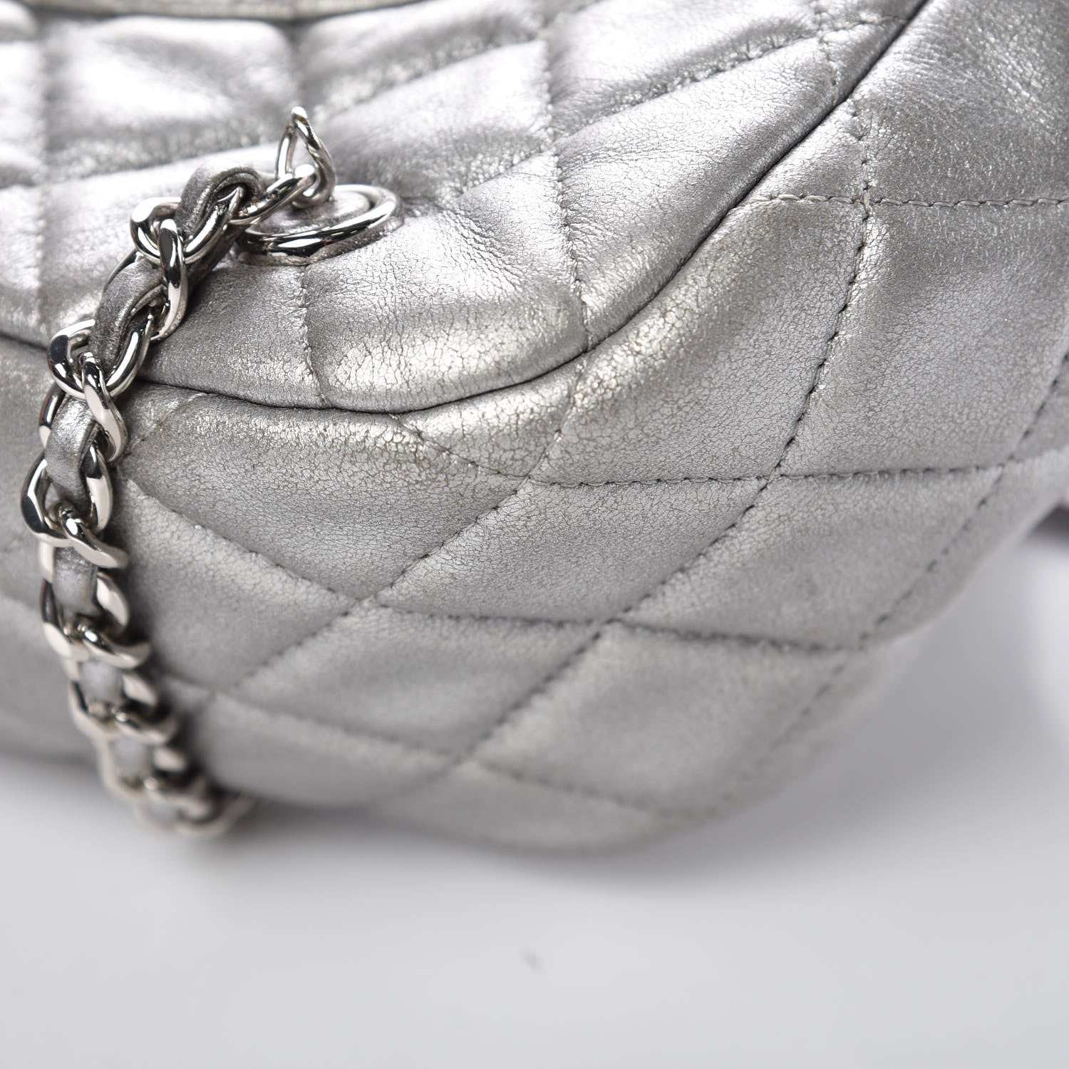 Chanel Metallic Lambskin Quilted Large In Seoul Backpack Silver 10 of 11