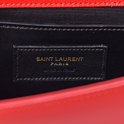 Saint Laurent Grain De Poudre Classic Monogram Kate Clutch New Red 6 of 11