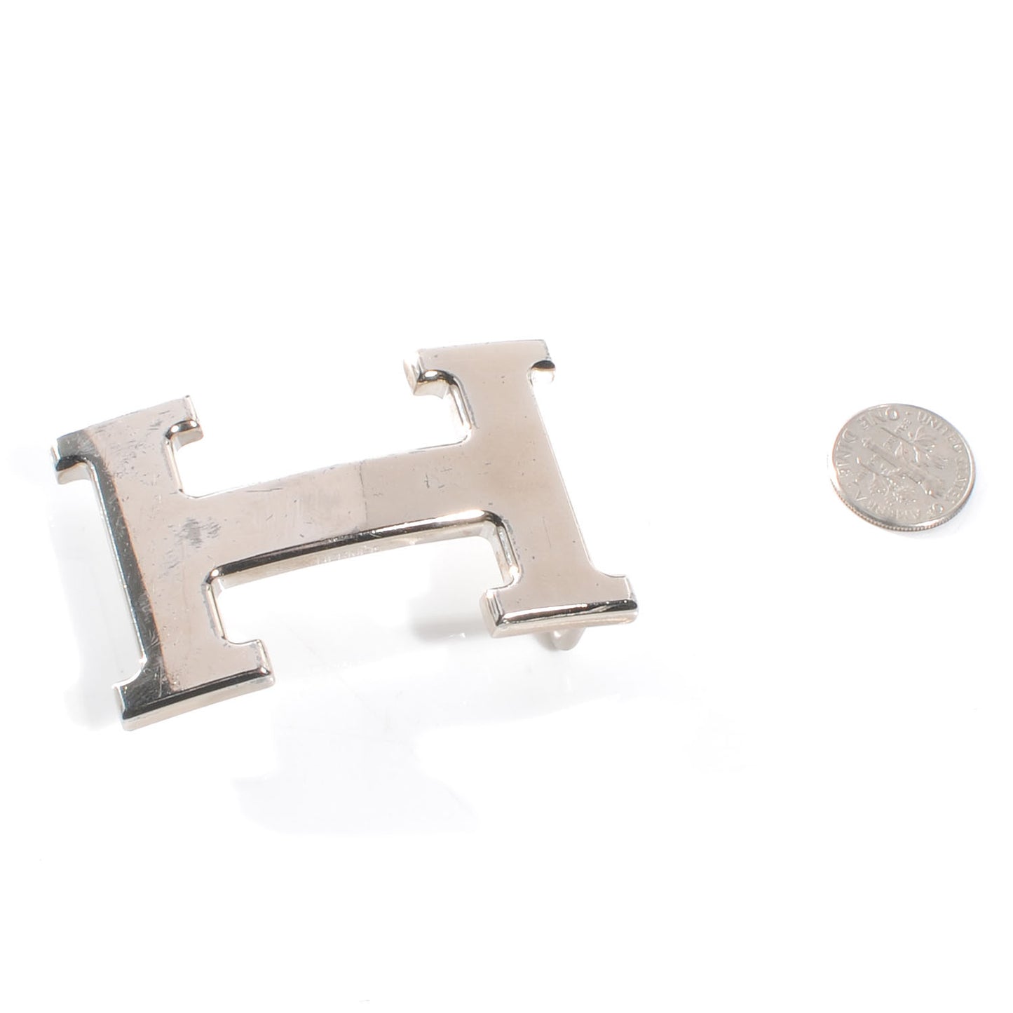 32mm Palladium H Belt Buckle Silver