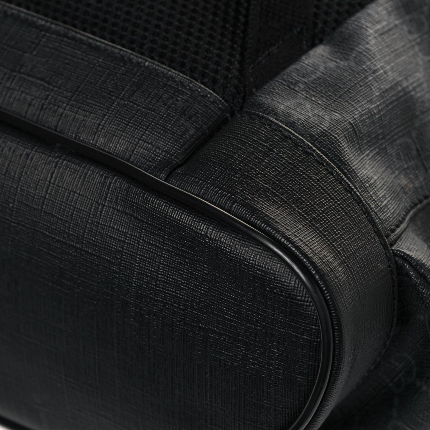 Soft GG Supreme Monogram Appia Calfskin Web Double Buckle Backpack Black