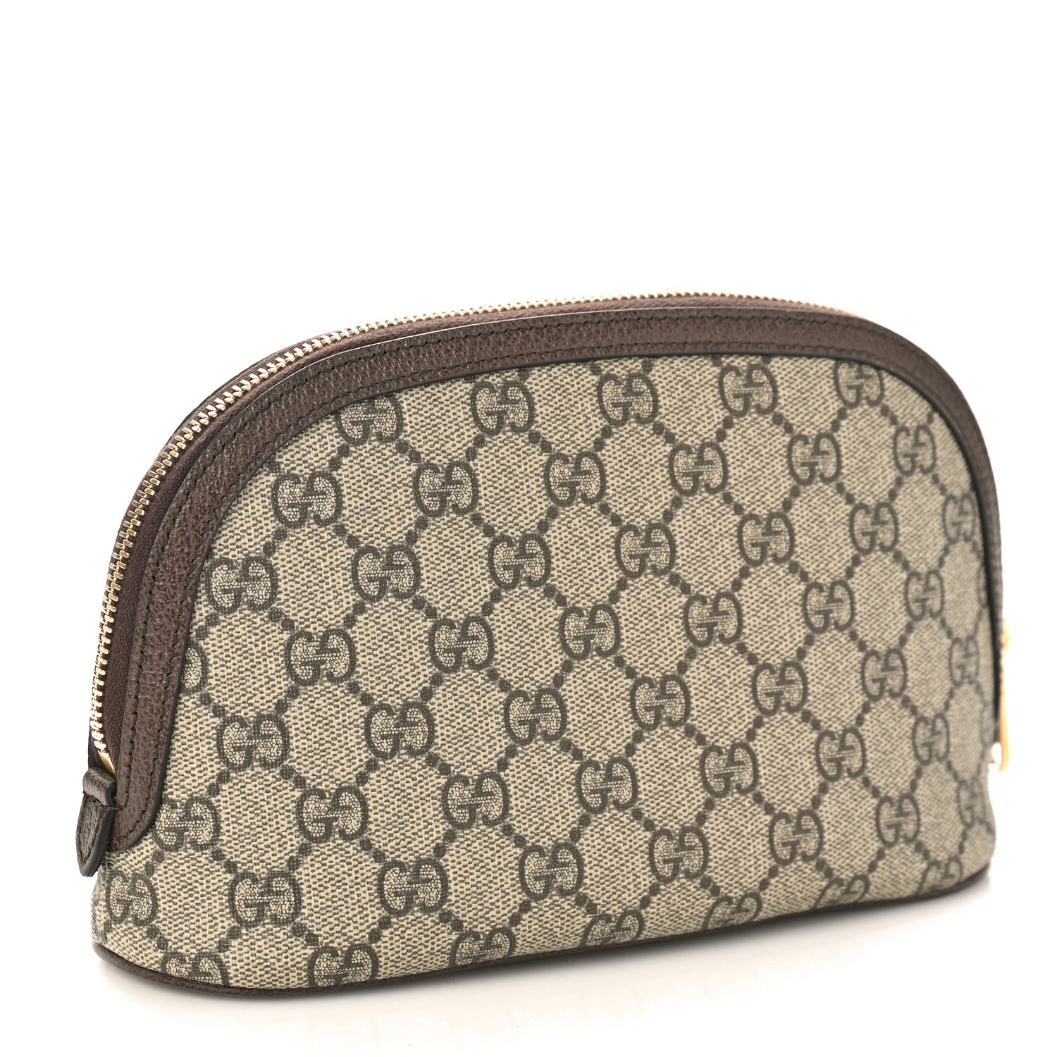 Gucci GG Supreme Monogram Textured Calfskin Web Large Ophidia Cosmetic Case Beige Ebony New Acero 3 of 8