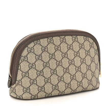 Gucci GG Supreme Monogram Textured Calfskin Web Large Ophidia Cosmetic Case Beige Ebony New Acero 3 of 8