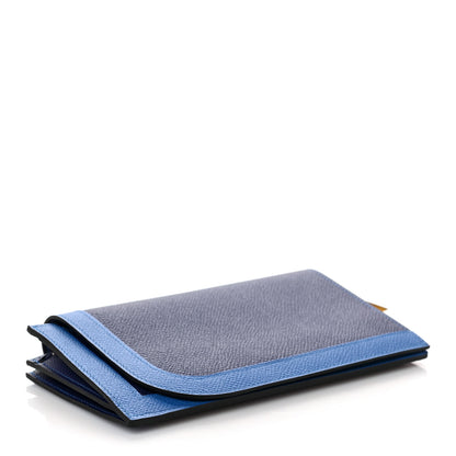 Hermes Epsom Camail Long Wallet Bleu Encre Bleu Zellige Jaune Ambre 4 of 8