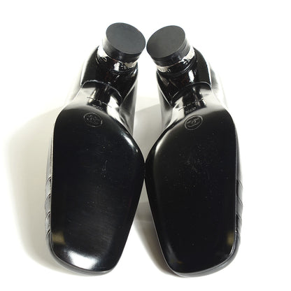 Chanel Lambskin Square Toe Pumps 37.5 Black 5 of 8