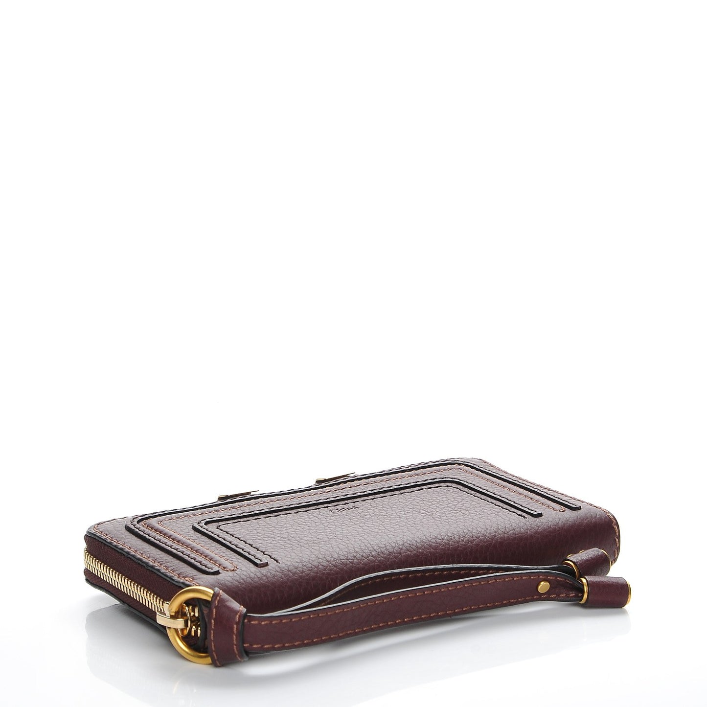 Grained Calfskin Marcie Long Zip Around Wallet Dark Velvet