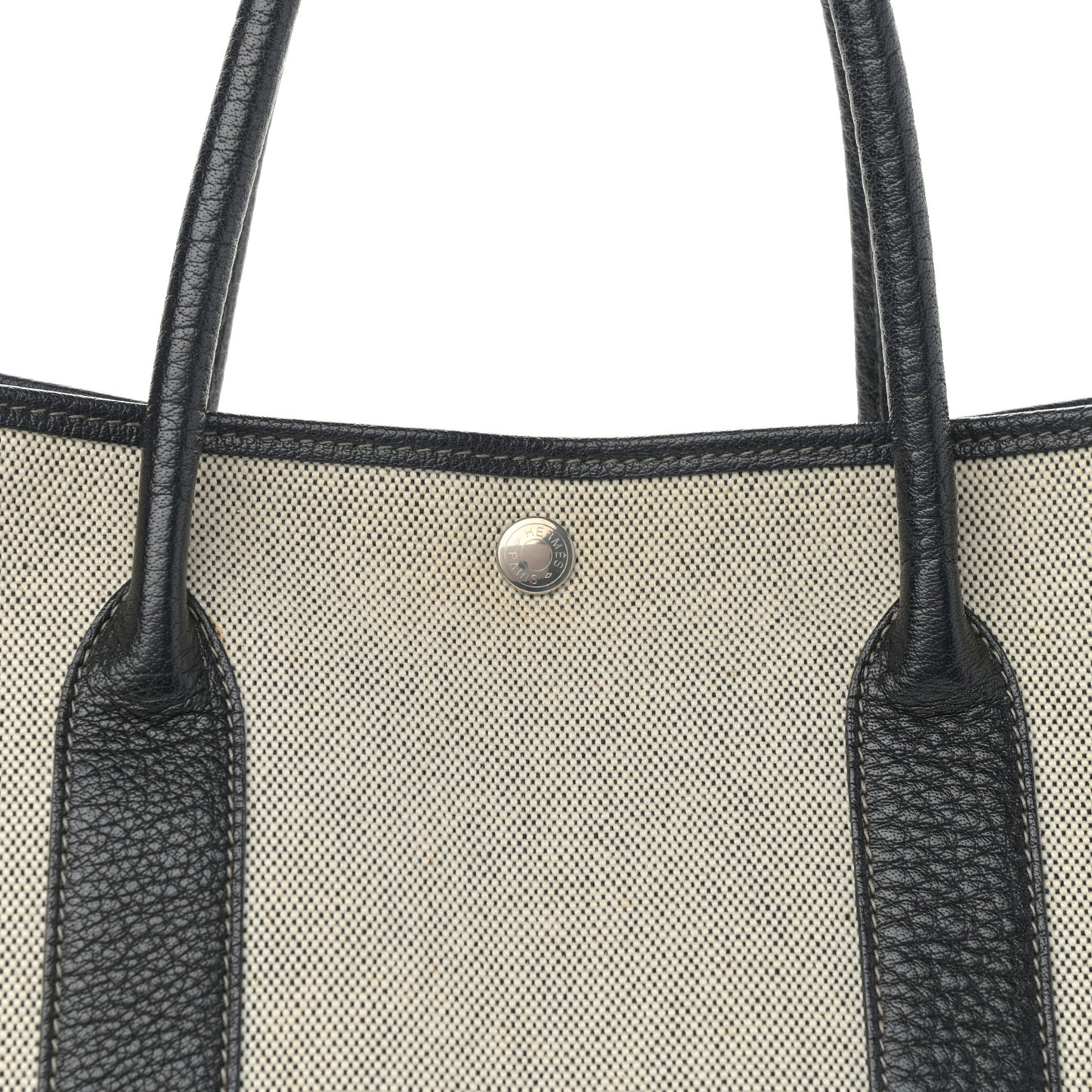 Twill H Negonda Garden Party 36 MM Tote Ecru Black