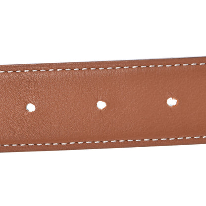 Hermes Swift Epsom 32mm H Belt 95 Gold Bleu Paon 6 of 8