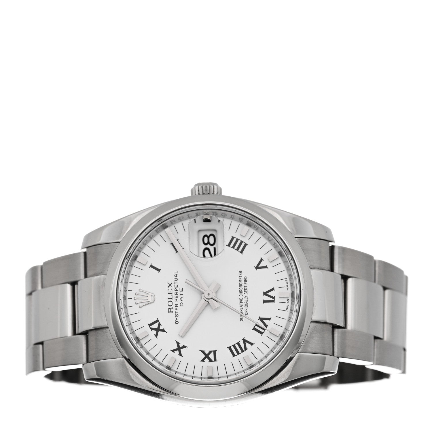 Rolex Stainless Steel 34mm Oyster Perpertual Date Watch White Roman 115200 2 of 4