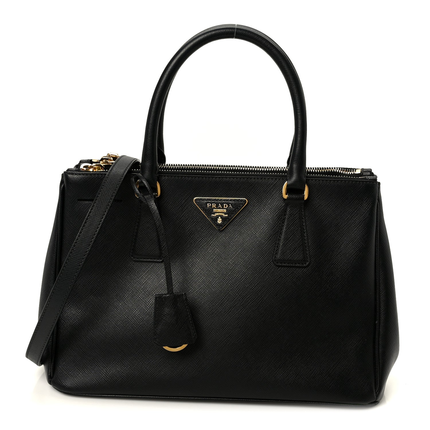 Prada Saffiano Small Galleria Double Zip Tote Black 1 of 10