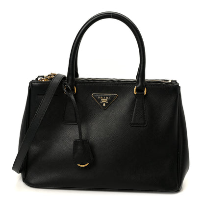 Prada Saffiano Small Galleria Double Zip Tote Black 1 of 10