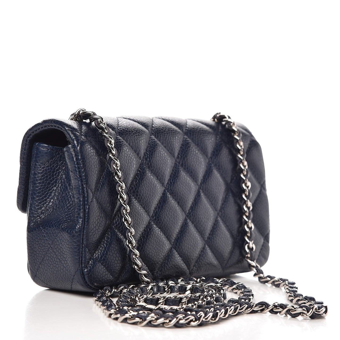 Caviar Quilted Extra Mini Flap Blue