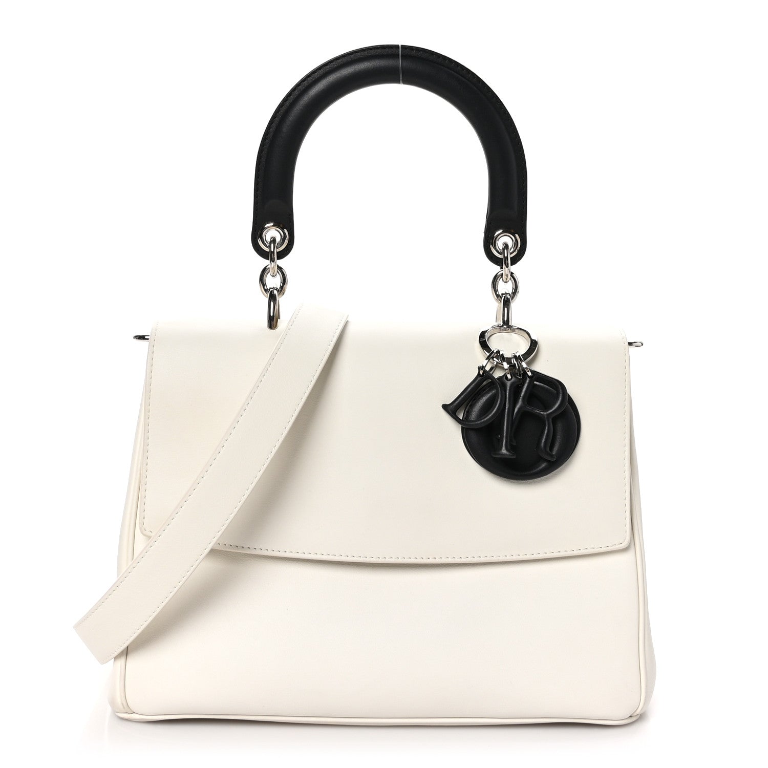 Christian Dior Smooth Calfskin Bi-Color Small Be Dior Flap White Black 1 of 11