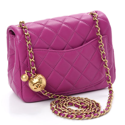Chanel Lambskin Quilted Mini Pearl Crush Flap Purple 3 of 10