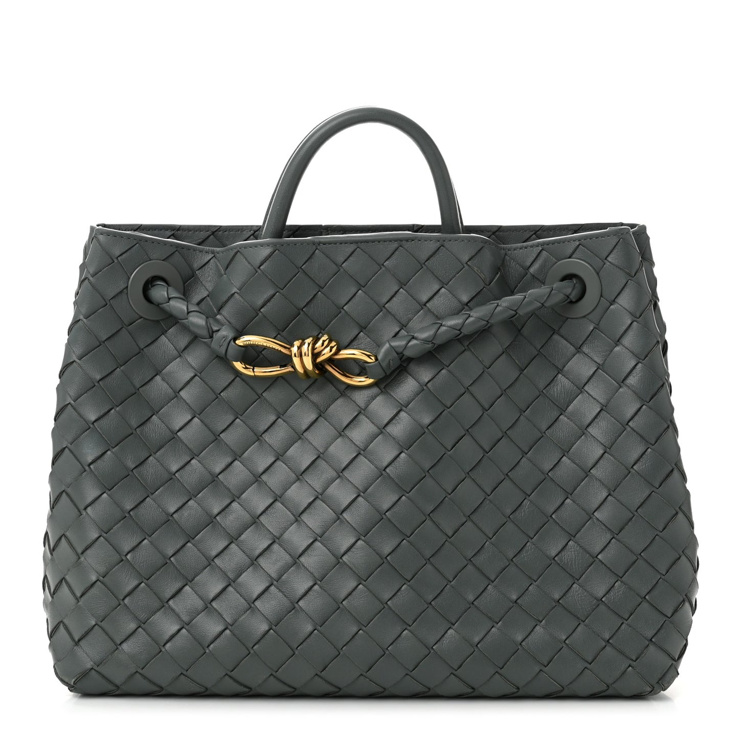 Nappa Intrecciato Medium Andiamo Shoulder Bag Slate