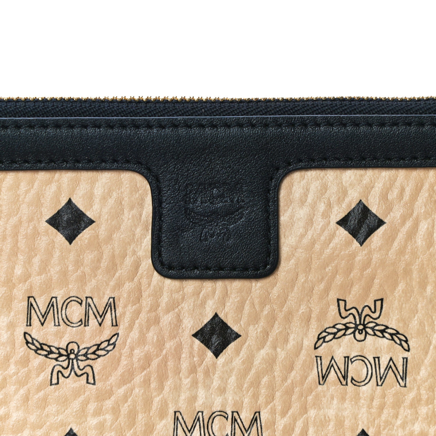 MCM Visetos Liz Shopper Tote Pouch Beige 7 of 10