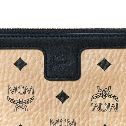 MCM Visetos Liz Shopper Tote Pouch Beige 7 of 10