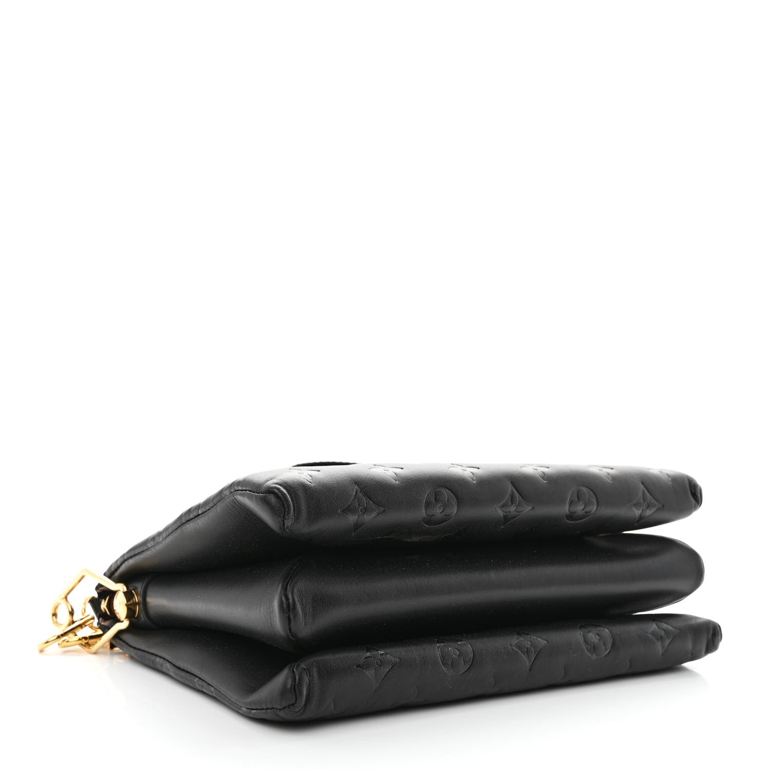 Louis Vuitton Lambskin Embossed Monogram Coussin PM Black 4 of 13